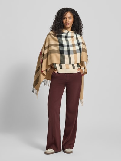 Fraas Schal mit Fransen Modell 'Poncho' Beige Melange 1