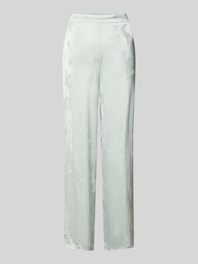 Produktfoto, Weite Hose aus reiner Viskose von Calvin Klein Womenswear mit Optik:Allover-Muster, Passform: Wide Leg, Bundabschluss: elastisch, seitliche Eingrifftaschen, Materialverarbeitung: Jacquard, Farbe Hellgrün, glatte und leicht glänzende Textur.