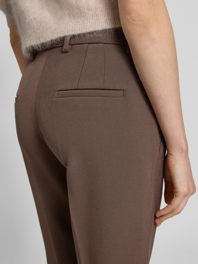 Cambio Stoffen broek met persplooi, model 'KRYSTAL' Donkerbruin - 3