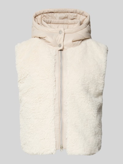 Frieda & Freddies Regular fit gilet met teddybont, model 'Yetibabe' Zand - 2