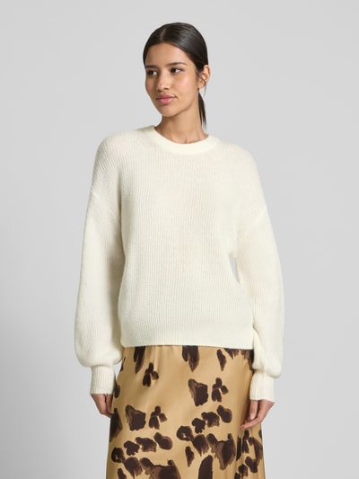 MSCH Copenhagen Relaxed Fit Strickpullover mit Alpaka-Anteil Modell 'Gustel Hope' Offwhite 4