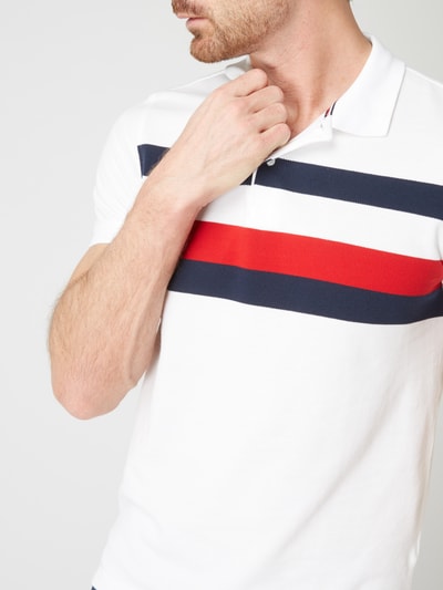 Tommy Hilfiger Slim Fit Poloshirt mit Kontraststreifen  Weiss 5