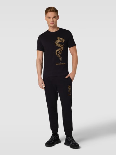 ARMANI EXCHANGE T-Shirt mit Motiv-Stitching Modell 'Chinese Big Dragon' Black 1