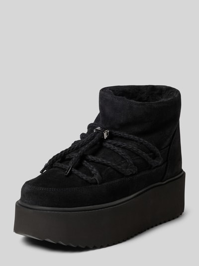 INUIKII Skórzane śniegowce na platformie Czarny 1