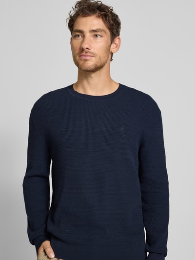 CK Calvin Klein Relaxed Fit Pullover in Strick-Optik Modell 'Texture' Marine 3