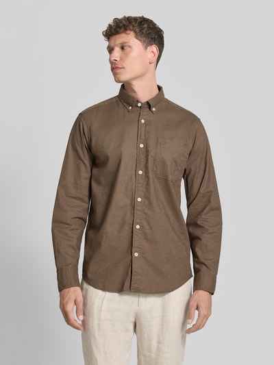 camel active Regular fit vrijetijdsoverhemd met Button-downkraag Lichtbruin - 4
