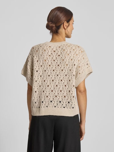 comma Strickshirt mit Rundhalsausschnitt Offwhite 5