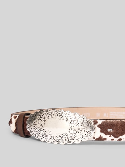 Productfoto, Gürtel aus echtem Leder van Vanzetti damesriem van echt leer met all-over dierenprint, motief in reliëf, pinsluiting, breedte maat 80: 3 cm