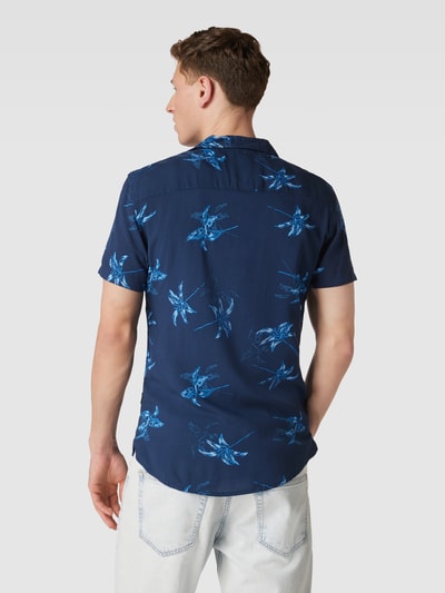 Blend Vrijetijdsoverhemd met motiefprint, model 'BIG PALM' Marineblauw - 5