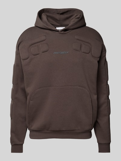 REVIEW Hoodie met capuchon Donkerbruin - 2