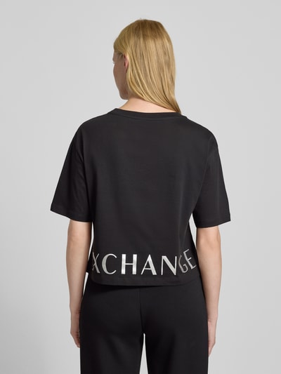 ARMANI EXCHANGE T-shirt z detalem z logo Czarny 5