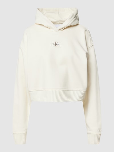 Calvin Klein Jeans Korte hoodie met labeldetail Offwhite - 2