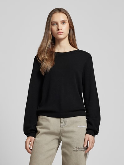 QS Gebreide pullover met pofmouwen Zwart - 4