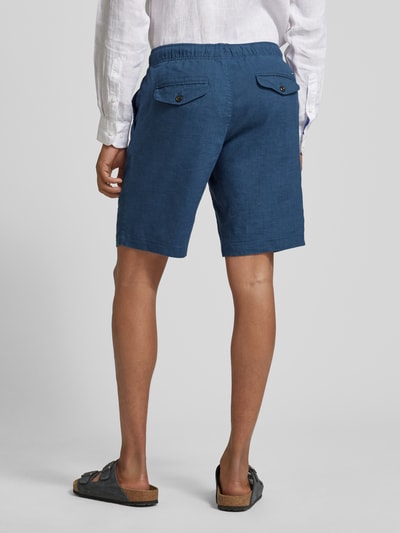 Tommy Hilfiger Regular fit linnen bermuda met tunnelkoord, model 'HARLEM' Oceaanblauw - 5