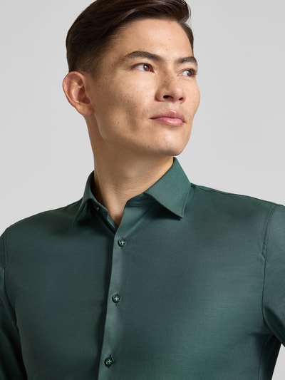 OLYMP No. Six Koszula biznesowa o kroju Super Slim Fit z kołnierzykiem typu kent Zielony 3