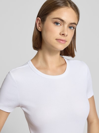 Only Slim fit T-shirt van katoenmix, model 'VAL LIFE' Wit - 3