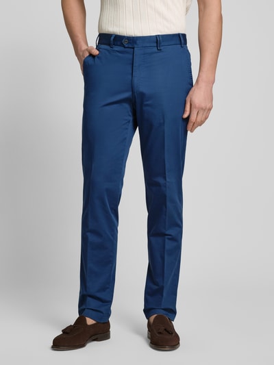 Hiltl Regular fit stoffen broek met strookzak, model 'PEAKER' Donkerblauw - 4