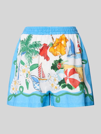 Productfoto, Shorts uit linnenmix van Seafolly met viscose, los model, elastische band, tunnelkoord, gekleurd bloemen zee motief