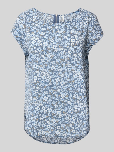 Only Regular Fit Blusentop mit Rundhalsausschnitt Modell 'VIC' Jeansblau 2