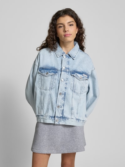 Calvin Klein Jeans Jeansjacke mit Brustpattentaschen Hellblau 4