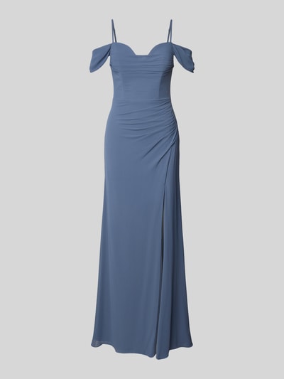 Mascara Avondjurk met pijpsplit Rookblauw - 2