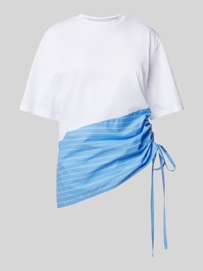 MAX&Co. T-shirt z bocznym marszczeniem model ‘BREST’ Jasnoniebieski 2