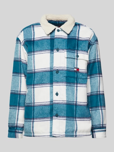 Tommy Jeans Regular fit overhemdjack met knoopsluiting, model 'CHECK SHERPA' Petrol - 2