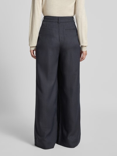 Essentiel Antwerp Wide leg bandplooibroek met viscose, model 'INVEST' Marineblauw - 5