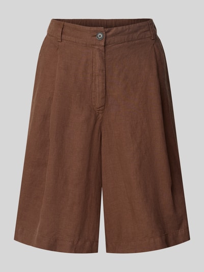 MAERZ Muenchen Bermuda van linnen met paspelzakken Middenbruin - 2