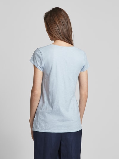 Drykorn T-shirt z dekoltem w serek model ‘AVIVI’ Błękitny 5