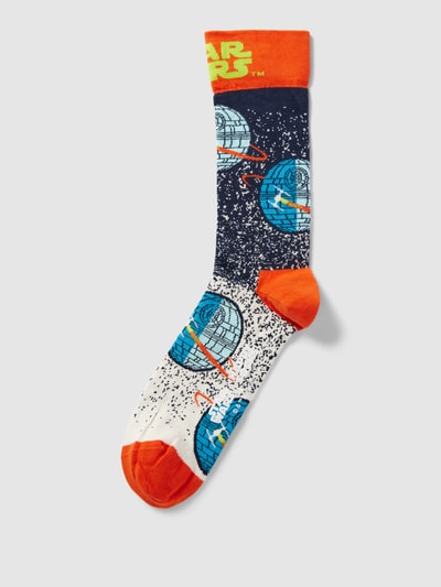 Happy Socks Socken mit Motiv-Print Modell 'Star Wars™ Death Star' Dunkelblau 1