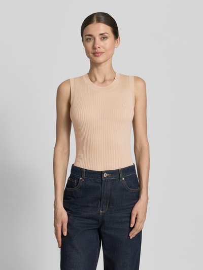 Lacoste Slim Fit Pullunder aus reiner Wolle Camel 4