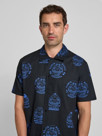 Edwin Regular fit vrijetijdsoverhemd met kentkraag Zwart - 3