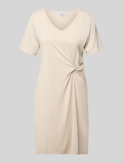 PIECES Regular Fit Freizeitkleid aus Viskose-Mix Modell 'ANORA' Beige 1