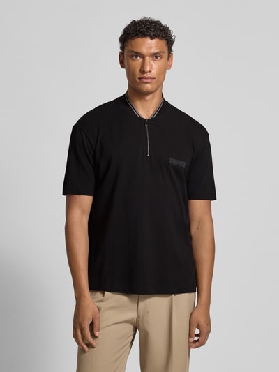 ARMANI EXCHANGE Poloshirt met korte ritssluiting Zwart - 4