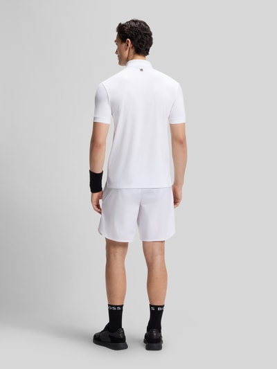 BOSS Green męski t-shirt o kroju regular fit sport z taśmą z logo Biały 5