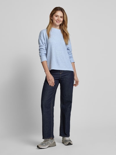 Tom Tailor Relaxed Fit Sweatshirt mit Waffelstruktur Hellblau 1