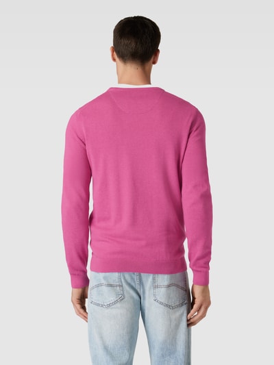 s.Oliver RED LABEL Pullover mit gerippten Abschlüssen Pink 5