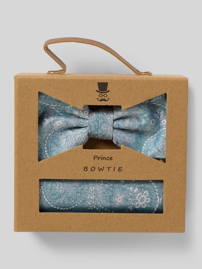 Prince Bowtie Strik en pochet in een set van pure zijde Petrol - 1