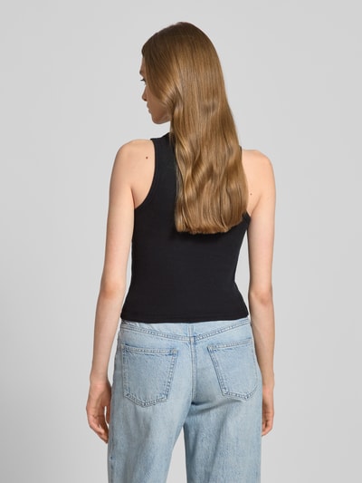 Review Top bluzkowy z ramiączkami na krzyż Czarny 5