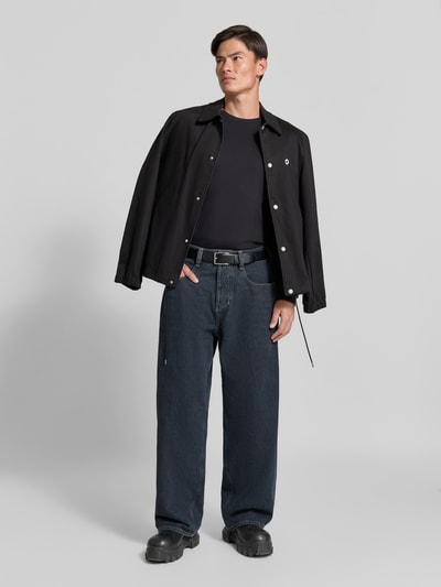 Diesel Jeansy o kroju baggy z naszywką z logo model 'H-JEANS' Średnioszary 1