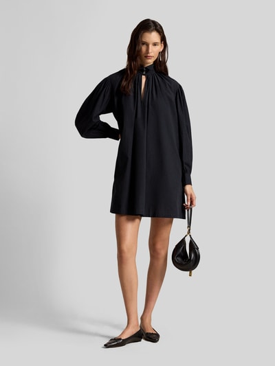 Polo Ralph Lauren Mini Blusenkleid aus Baumwolle mit Smokingkragen Black 1