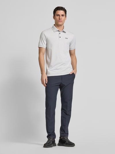 LUHTA Regular Fit Poloshirt mit Label-Print Modell 'KIVILAHTI' Hellgrau 1