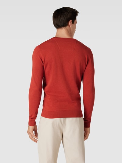 Tom Tailor Gebreide pullover met labelstitching, model 'BASIC' Rood - 5