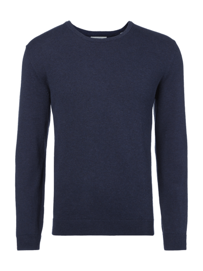 Montego Pullover aus reiner Baumwolle Jeansblau Melange 1