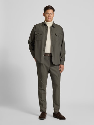 CRUNA Regular fit overhemdjack met borstzakken, model 'Osaka' Kaki - 1