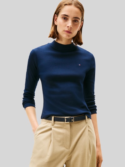 Tommy Hilfiger Slim Fit Langarmshirt aus reiner Baumwolle Marine 4