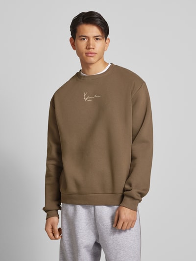 KARL KANI Sweatshirt mit Label-Stitching Khaki 4