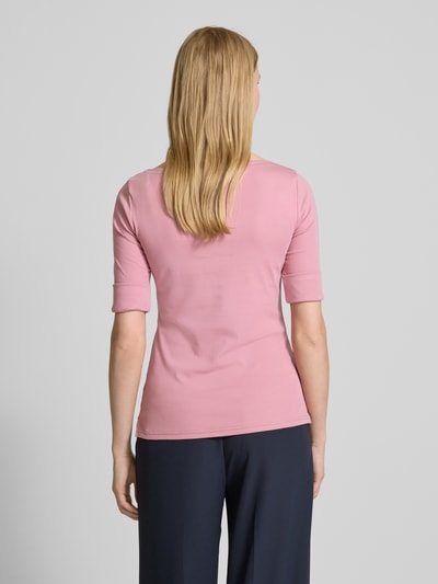 Lauren Ralph Lauren T-Shirt mit geripptem U-Boot-Ausschnitt Modell 'JUDY' Altrosa 5