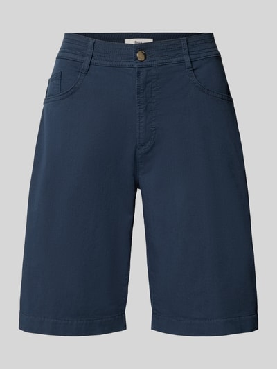 Productfoto, Regular Fit Bermuda uit katoenmix model 'MAINE B' van Brax, look: effen, blauw, 5-pocketmodel, met riemlussen, knoop- en ritssluiting.